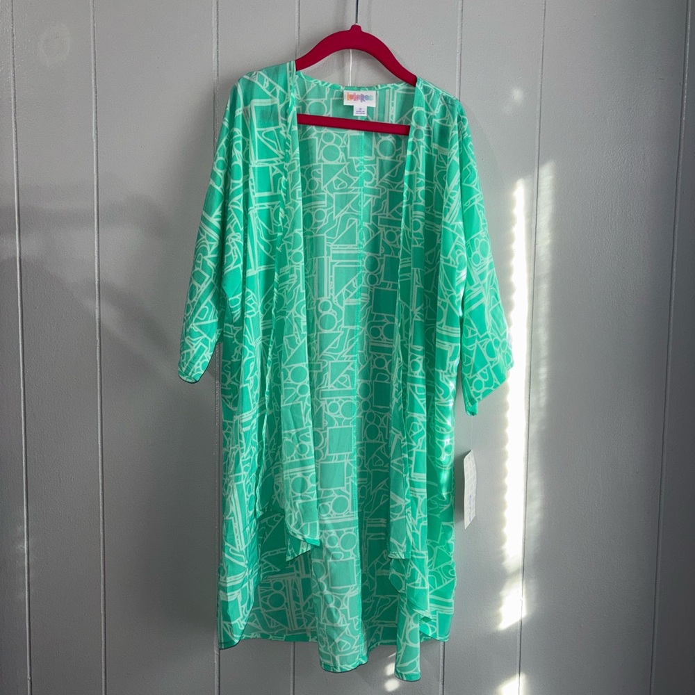 LuLaRoe KIDS Mint Green‎ Geometric Kimono